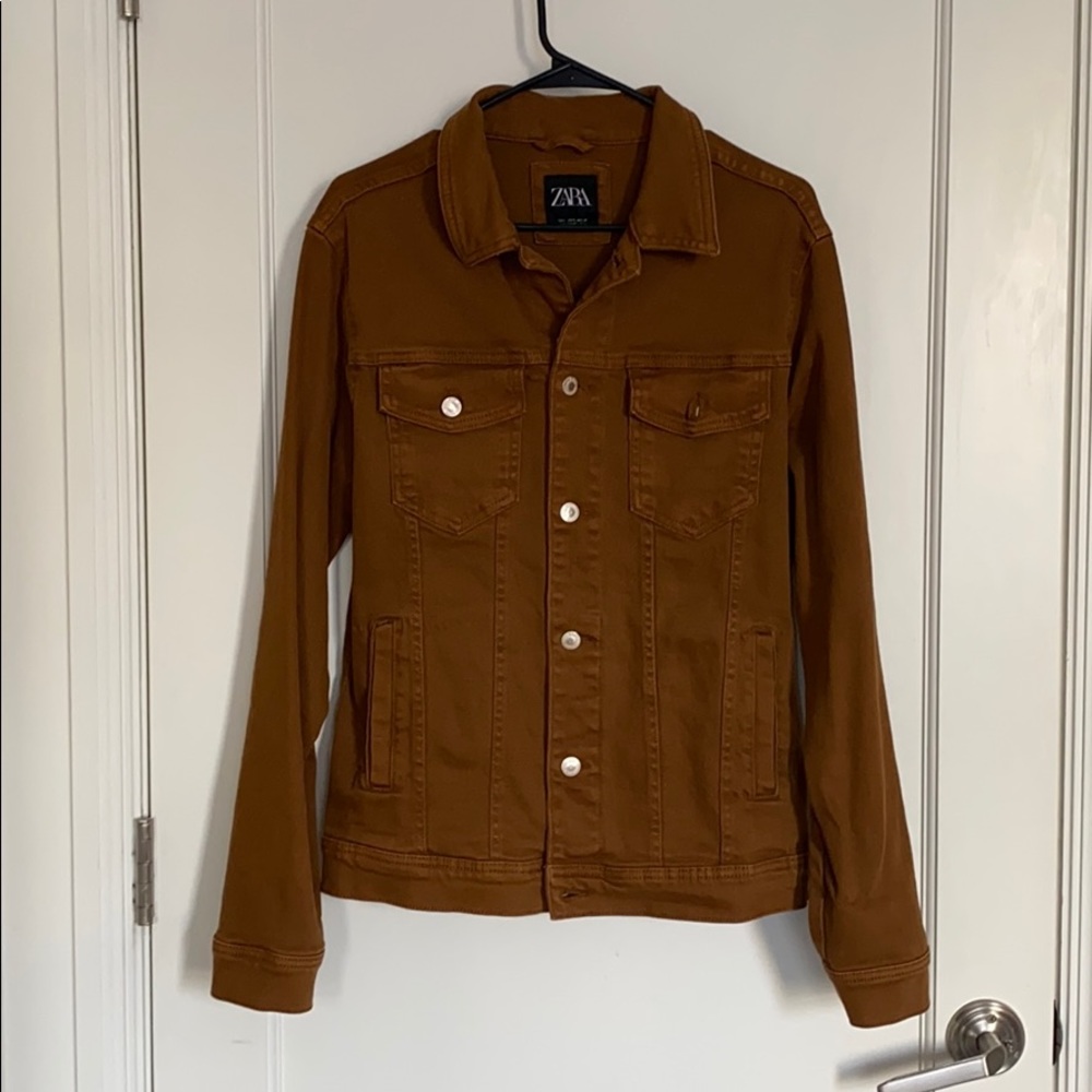 ZARA Brown Jean Jacket Size L